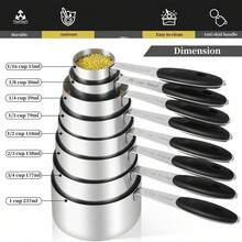 Black Stainless Steel Measuring Cups And Spoons Set (17-Piece) - Stackable Nesting Cups With Dual-Sided Spoons For Dry & Liquid Ingredients - Heavy Duty Kitchen Gadgets For Baking, Cooking & Coffee - Multicolor - View 2