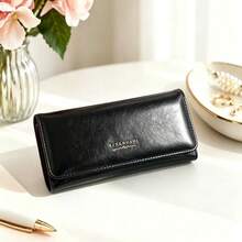 Women's Long Wallet, Minimalist Solid Color Large Capacity Multi-Card Slot Clutch, Suitable For Daily Use And Holiday Gifts - Multicolor - View 9