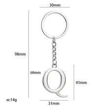 Minimalist Metal Alphabet Keychain, 1 Pc A-Z Initial Pendant, Stylish Bag Charm & Key Ring, Personalized Bag Charm, Gift For Friends & Lovers - Silver - View 18