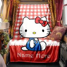 SANRIO 1件個性化法蘭絨毯,可愛卡通圖案,可客製化姓名文字,柔軟保暖,適合午睡、沙發、辦公室床鋪、露營旅行,多功能禮品蓋毯,四季適用 - 彩色 - 查看 2