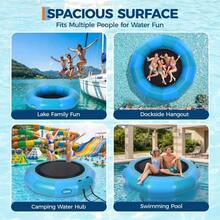 Water Trampoline for Lake,12FT Recreational Water Bouncer Electric Inflator, Trampolines for Adults Portable Bounce Swim Platform with  Pump and Rope Ladder - Azul - Ver 5