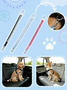 Car Dog Seat Belt Restraint, Dog Car Leash Tether, Pet Restraint Buckle Hook Lock, Suitable For Small And Medium Dogs - Multicolor - View 2