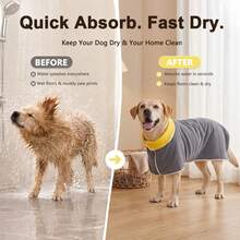 1pc Dog Bathrobe, Absorbent Pet Towel Robe, Quick-Drying Fabric, Reversible Design With Adjustable Structure, Suitable For Different Dog Breeds And Body Types, Ideal For Bathing, Swimming, Beach And Daily Grooming - Multicolor - View 7