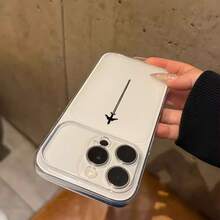 1件個性化飛機飛行圖案新款大窗磨砂透明全覆蓋鏡頭防摔手機保護殼，相容 iPhone 17 16 15 14 13 12 11 Pro Max/Plus，防指紋保護套 - 無色 - 查看 5