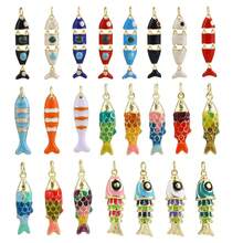 1pc Copper Fish Pendant DIY Bracelet Necklace Ankle Chain Charm, Suitable For Beach Vacation, Gift For Colleagues, Best Friends, Family And Friends - Multicolor - View 13