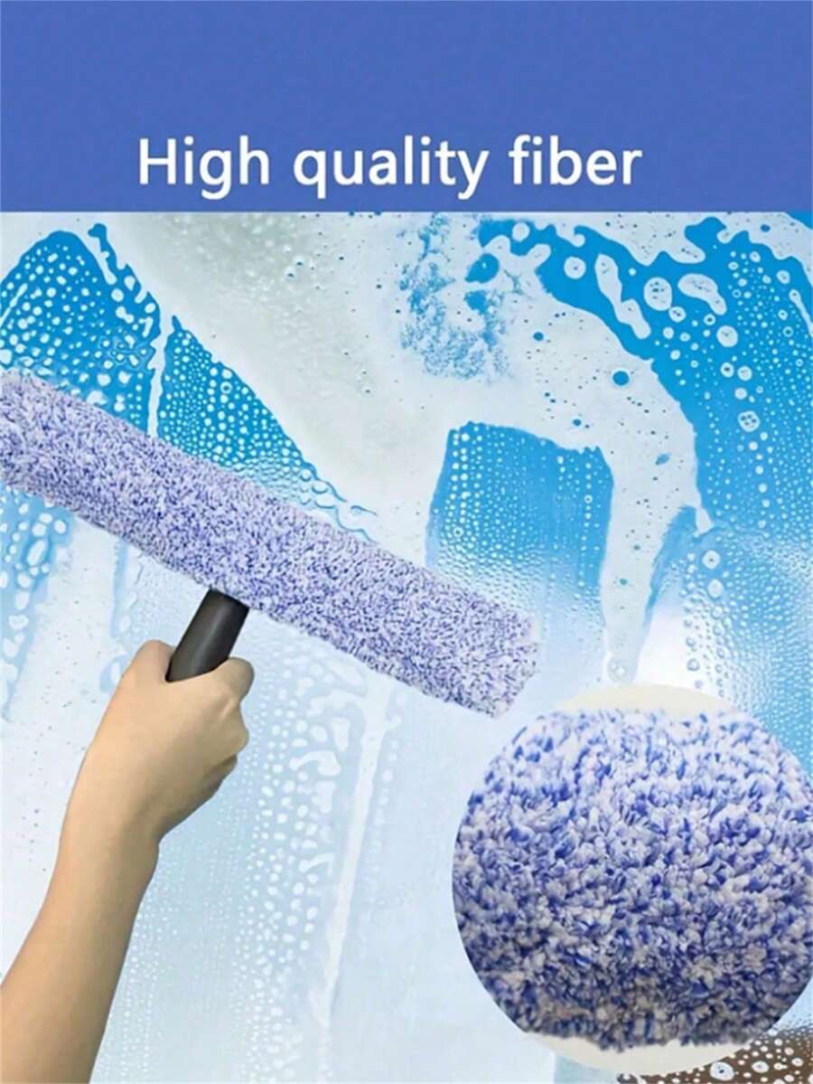 High-Performance Multi-Function Glass Cleaning Brush Set, Professional Window Cleaning Tool, Reusable Microfiber Sleeve, Efficient Cleaning Silicone Squeegee And Microfiber Cloth, Suitable For Shower Glass, Mirrors, Doors And Windows - A - View 1