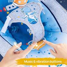 Portable Baby Bouncer For Infant,Modern Baby Bouncer Seat,Infant Bouncers With Music For Babies 0-6 Months Up To 20 Lbs - Space Astronaut - View 6