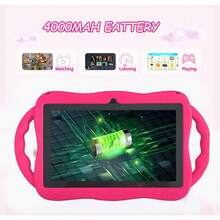 1pc/Children Electronic Learning Toy/4GB RAM + 64GB Storage/7 Inch Tablet/Quad-Core 1.3GHz Processor/Android 13 System/1280x800 IPS High Definition Resolution Screen/2MP + 5MP Dual Camera/4000mAh Large Capacity Battery/Support WiFi Games/Made Of ABS Plastic + Silicone Material Tablet (Includes: Packaging Box/Data Cable/Instruction Manual/OTG Adapter/SIM Card Pin) - Multicolor - View 7