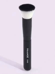 MAANGE 1pc Flat Head Foundation Brush, Makeup Tool, Soft Fiber Material, Portable, Travel Essential, Foundation Brush, Concealer Brush, Blush Brush, Contour Brush, Bronzer Brush, Powder Brush, Foundation Brush, Blush Brush - 黑色 - 查看 4