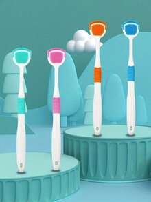 4/3/2/1pc Random Color Tongue Scraper Oral Hygiene Tool Set, Instantly Freshen Breath, Deep Clean Tongue, Reusable, Solve White Tongue Issue, Travel Tongue Cleaner Daily Oral Care Kit - Multicolor - View 2