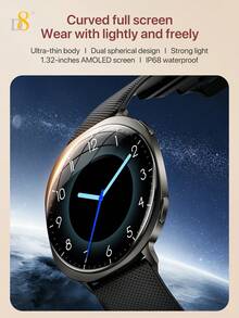 Jam Tangan Pintar Layar Lengkung D8, Bodi Ringan & Lincah Ultra Tipis dengan Desain Bola Ganda, Layar Sentuh Penuh AMOLED Anti-Silau Kecerahan Tinggi 1,32 Inci, Tahan Air IP68 untuk Berenang, Berlari, dan Olahraga, Pelacakan Kebugaran Sepanjang Hari, Kompatibel dengan Android & iOS - View 4