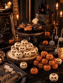 12/6/1pc Resin Pumpkin Decor, Mini Pumpkin Decor, Artificial Mini Pumpkin Decor, Perfect For Halloween Party, Home Garden Decor Crafts, Table Centerpiece And Party, Outdoor Garden Decor, Fan, Room Decor, Teacher Gift, Wedding Decor, Holiday Accessory, Garden Furniture, Garden, DIY, Bedroom Decor, Kitchen Decor, Dorm Essentials, Storage Room, Travel Essentials, Bachelorette Party Supplies, Desk Accessories, Home Decor - Multicolor - View 8