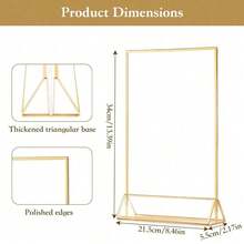 Supernic Multipurpose Display Rack, Stable Table Sign Stand, Ideal For Commercial Areas, Stores, Offices And Household Daily Use - Gold - View 5