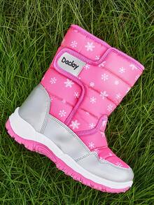 女童男童雪地靴 兒童雪地靴 男童雪地靴 戶外靴 露營靴 保暖加厚 - 紅色 - 查看 4