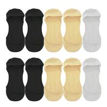chuanwa(2) 5 Pairs Of Women's Ultra Thin Solid Color Summer Silicone Anti-Slip Invisible Low Cut Breathable Boat Socks Multi - Multicolor - View 17