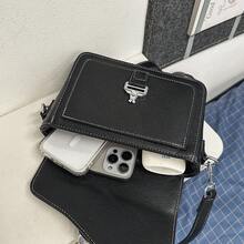 New Style Crossbody Bag, Premium Saddle Bag, Fashionable Versatile Lock Closure Flap Messenger Bag, Casual Shoulder Bag, PU Material Waterproof Wear-Resistant, Shopping Commuting Phone Bag - Multicolor - View 12