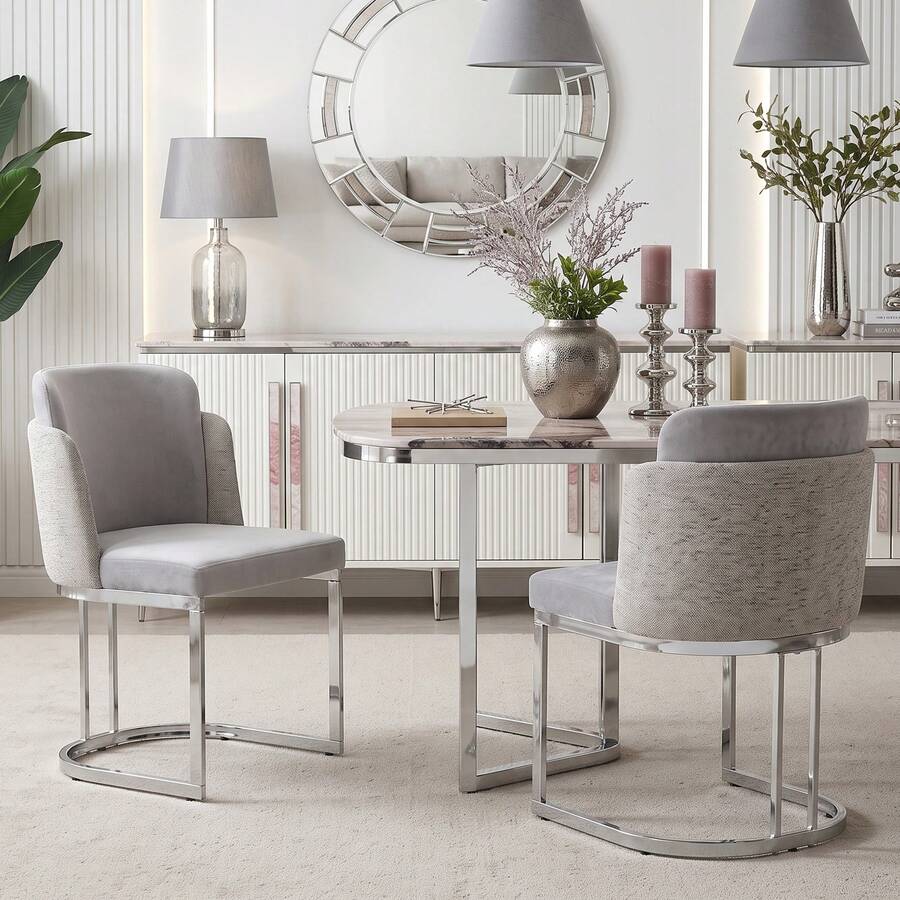 Dining Chairs Grey - Modern Style Comfortable - Grey - View 1