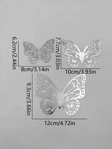 12pcs/Set Hollow Metal Texture 3D Butterfly Wall Stickers, Hollow Carved Design, Light Luxury, Gentle, High-End Soft Decoration, Suitable For Home Wall: Bedroom Headboard, Living Room Blank Wall, Entrance, Vanity Background, Creating A Gentle Atmosphere; Soft Decoration Check-In: Clothing Store, Nail Salon, Bridal Shop, Influencer Photo Background Wall; Festival Decoration: Wedding, Birthday Party - A - View 13