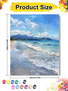 1pc Beach Oil Painting, Wall Art Decor, Printed Poster Painting, Room Decoration, Living Room Wall Decor - A - View 6
