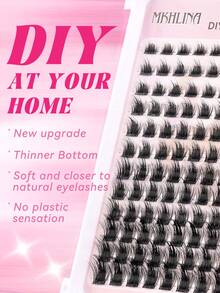 MKHLINA Single Cluster False Eyelashes DIY Eyelash Extensions C/CC/D Curl 8-18mm Mixed Length Fine Natural Look Segmented False Eyelashes Ultra-Thin Eyelash Stem Reusable Beginner-Friendly Daily Makeup Use (F14) - C/D 混合 - 查看 4
