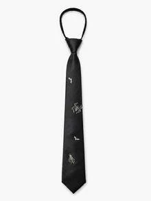 1pc Men's Halloween Spider Skeleton Hand Zipper Tie, Party Costume Accessory - Multicolor - View 5