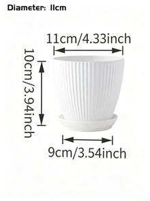 2件組 3.5-7.5英吋塑膠花盆附排水孔與托盤，輕量省空間室內植栽盆，適用居家辦公桌、客廳、陽台，園藝禮品，夏季室內裝飾美學 - 彩色 - 查看 12