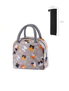 Large Capacity Fresh Print Five-Pointed Star Candy Cat Watermelon Insulated Lunch Bag With Ice Pack, Portable Handheld Lunch Box Suitable For Men And Women, Cold And Heat Insulation Handbag For Work, Picnic, Travel - Multicolor - View 14