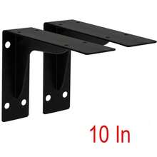 2 Pcs Floating Shelf Brackets L Bracket With Beam - Shelf Brackets Black- Heavy Duty Shelving Brackets For Floating Shelves - Wall Mounted Support For DIY (10/12 In) - View 11