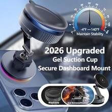 1pc 15W Magnetic Wireless Car Charger Mount, Upgraded 360° Rotating Magnetic Phone Holder With Foldable & Extendable Vacuum Suction Cup, Fast Charging Car Mount, Suitable For Dashboard, Compatible With IPhone And Android Phones, Ideal For Driving And Road Trips - Wireless Charging Phone Stand - View 3