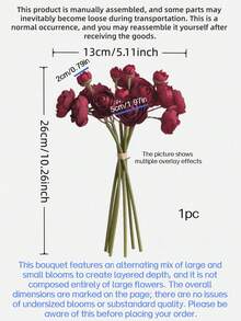 24/18/12/6/1 piezas Flores de Ranúnculo de Seda Artificial, Rosas Falsas, Tallos Florales Falsos para Ramos DIY, Ramos de Novia para Bodas, Centros de Mesa, Decoración de Fiesta de Novia, Perfecto para el Día de San Valentín, Acción de Gracias, Halloween & Decoraciones de Fiesta Familiar en el Hogar - Rojo oscuro - Ver 13