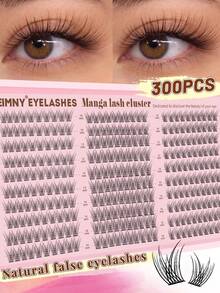 Eimny 300片 30排 10-16mm長度 睫毛書 自然柔軟 動漫漫畫風 睫毛接種 漫畫睫毛 睫毛簇 纖細睫毛接種 旅行必備 - C - 查看 1
