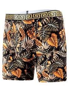 5pcs/Pack New Popular High-End Men's Long Boxer Briefs, Thin & Breathable - Black - View 2