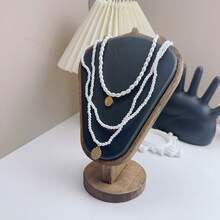 1pc Wooden Necklace Display Stand Jewelry Display Pendant Necklace Neck Prop Earring - View 4