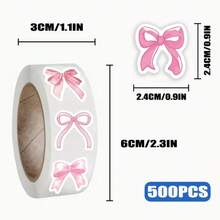 500 tờ/cuộn nhãn dán cuộn nơ hồng hoạt hình tinh xảo, sticker DIY trang trí sổ tay, ốp điện thoại, phong bì, ván trượt - Nhiều màu - Xem 3