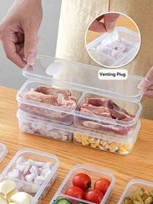 5pcs Airtight Food Storage Box, Meal Prep Containers - Multi-Compartment Reusable Lunch Box For Fridge, Home, Kitchen, School, Work And Travel. Food Container, Snack Container, Adult Portion Control Lunch Box, Lunch Bento Box, Fruit Serving Tray. - Transparent - View 6