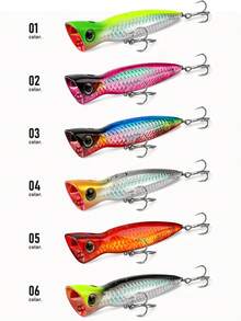 KINGDOM Topwater Popper Fishing Lure 95/110/130mm Floating Spraying Bubble Hard Bait Long Cast Noise Rattle For Seabass Snakehead Big Predator Saltwater Freshwater Fishing Tackle - Multicolor - View 10