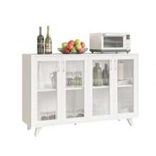 Kitchen Buffet Server Table Accent Sideboard Cupboard Server Buffet Console Table With Doors Cabinet 49inch, Black White - SDBD02WHBG020002 - View 7