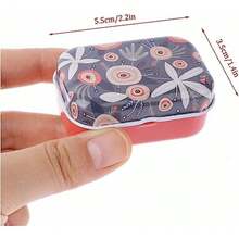 8Pcs Mini Flower Tin Trinket Jewelry Organizer Storage Box Decorative Boxes Small Metal Tins With Hinged Lids Portable Box Containers Small Storage Kit - Daisy - View 3
