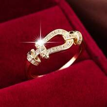 1 chiếc nhẫn nữ hình học thời trang được trang trí bằng đá Zirconia nhân tạo - Nhiều màu - Xem 1