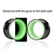 2PCS Glow In The Dark Two-Tone Stainless Steel Horn Fit Ear Tunnels, Hypoallergenic Body Piercing Jewelry, Cyberpunk Design Jewelry - Round - View 16
