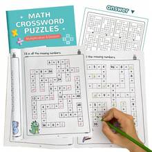 Lachilly Crossword Puzzle Book Brain Games Math Workbook, For Practicing Addition, Subtraction, Multiplication, Division, Intelligent Children And Adolescents Activity Worksheets Practice Pages, Math Games, Thinking Book For Kindergarten And Elementary School Children - Multicolor - View 15