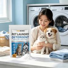 YEGBONG 100g Pet Laundry Detergent Powder, Powerful Stain Removal, Fresh Scent, Gentle Formula, Easy Rinse No Residue, Odor Removal Deodorizing Deep Cleaning Stain Removal Pet Laundry Detergent Powder, Effectively Eliminates Urine And Pet Odors, Restores Freshness To Clothes, Deep Cleans Cat And Dog Beds, Blankets And Clothing - 100g - View 2