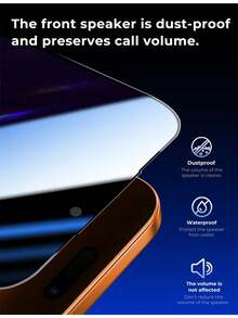 Yezodawee 2pcs Anti-Peeping Tempered Glass Screen Protector With Auto-Alignment Installation Kit, Compatible With IPhone 17 Pro Max/17 Air/17e/16 Pro Max/16e/15 Pro Max/14 Plus/13 Pro Max/12 Pro/11 Pro Max/Xs Max And More, Full Coverage, Anti-Fingerprint, Anti-Drop - Black - View 8