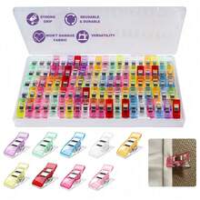 Colorful Plastic Patchwork Sewing Clips, Multi-Function Plastic Clips, Strong Grip, No Needle Marks, DIY Craft Accessories, Sewing Accessories, Suitable For Fabric, Crafts And Sewing Projects, Also As Photo Clips, Snack Clips, Folder Clips, Etc., Without Storage Box - Transparent High Elasticity Style - View 11