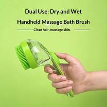 1pc Soft Bath Brush Set With Soap And Shampoo Dispenser, Soft Bristles Suitable For Both Long-Haired And Short-Haired Cats And Dogs. - View 9
