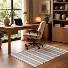 KIWI MOBLEKIT | Baumwollteppich 60x90 cm, Beige und Weiß mit geometrischem Muster, Wohn- und Schlafzimmerteppich, weicher Stoff aus 100 % Baumwolle, OEKO-TEX Standard 100 zertifiziert, nordischer Stil - Beige / Weiß op1 - Übersicht 4