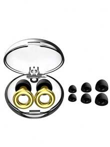 1 set de tapones de silicona suave con estuches, de varios tamaños, cómodos para dormir, nadar, viajar y conciertos - Multicolor - Ver 8