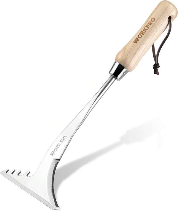 WORKPRO Crack Er, 13.5" Stainless Steel Crevice Ing Tool With Wooden Handle, L-Shaped Side-Walk  Puller Spatula, For Garden Lawn Yard
