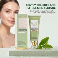 Viareline Triple Enzyme Exfoliating Gel With Green Tea Extract 100g, Gently Removes Dead Skin Cells, Exfoliates And Refines Pores, Brightens And Controls Oil - Green Tea - View 6