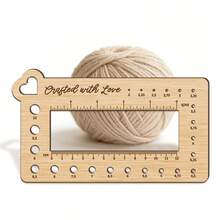 Multifunctional Wooden Knitting Needle & Crochet Hook Measuring Ruler With Size Chart Markings, Portable Needle Gauge Tool For Knitting, Crochet And Sewing, Ideal For Craft Enthusiasts - A - View 7